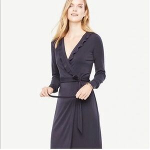Ann Taylor Flutter Ruffle Wrap Dress